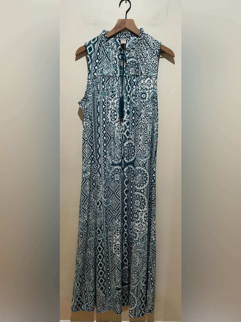 NWT Chico’s Desert Medallion Sleeveless Maxi Dress in Tapestry Teal - Women’s 3